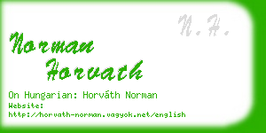 norman horvath business card