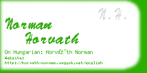 norman horvath business card
